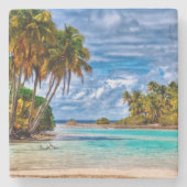 Kute  Summer Hawaiian Beach Waterverf Stenen Onderzetter (Voorkant)