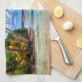 Kute  Summer Hawaiian Beach Waterverf Theedoek (Quarter Fold)