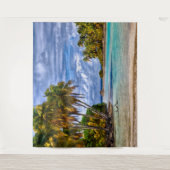 Kute  Summer Hawaiian Beach Waterverf Wandkleed (Voorkant)