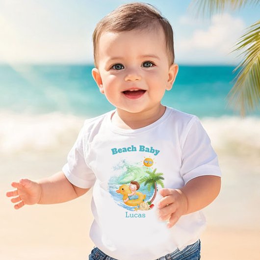 Kute Summer Vacation Name Beach Baby Boy