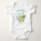 Kute Summer Vacation Name Beach Baby Boy Romper (Voorkant)