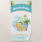 Kute Summer Vacation Name Beach Boy Strandlaken (Voorkant)