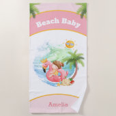 Kute Summer Vacation Name Beach Girl Strandlaken (Voorkant)