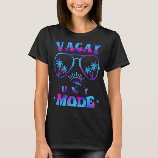Kute Summer Vacay Mode Beach Mode Retro Cruise T-shirt (Voorkant)