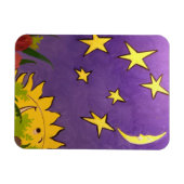 Kute Sun en maan met gele sterren Flexibel Magneet (Horizontaal)