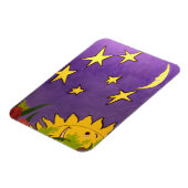 Kute Sun en maan met gele sterren Flexibel Magneet (Linkerzijde)