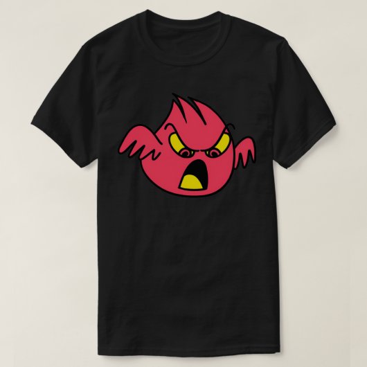 Kute Super Angry Red Evil Monster met Wings 2 T-shirt (Design voorkant)