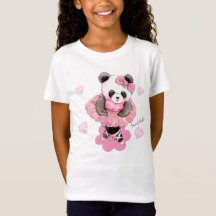 Kute Sweet Panda Ballet met prachtige roze harten