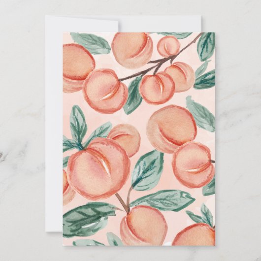 Kute Sweet Peach die TWEE Tweede verjaardag gaat v Kaart (Achterkant)