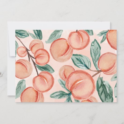 Kute Sweet Peach die VIER 4e verjaardag geeft Kaart (Achterkant)