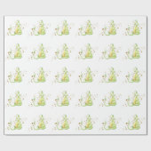 *~* Kute Sweet Slaapende Green Dragon Dinosaurs Cadeaupapier (Vlak)