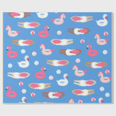 Kute Swimmer- en poolvloerpapier Cadeaupapier (Vlak)