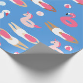 Kute Swimmer- en poolvloerpapier Cadeaupapier (Hoek)