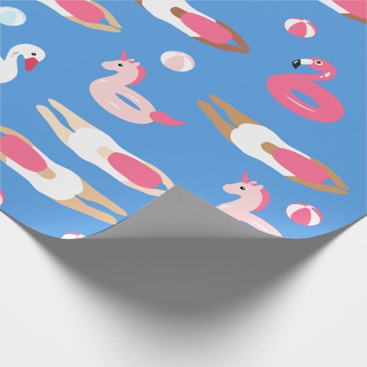 Kute Swimmer- en poolvloerpapier Cadeaupapier (Hoek)