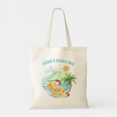 Kute Swimming Beach Boy Tote Bag (Achterkant)
