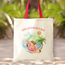 Kute Swimming Beach Name Girl Tote Bag