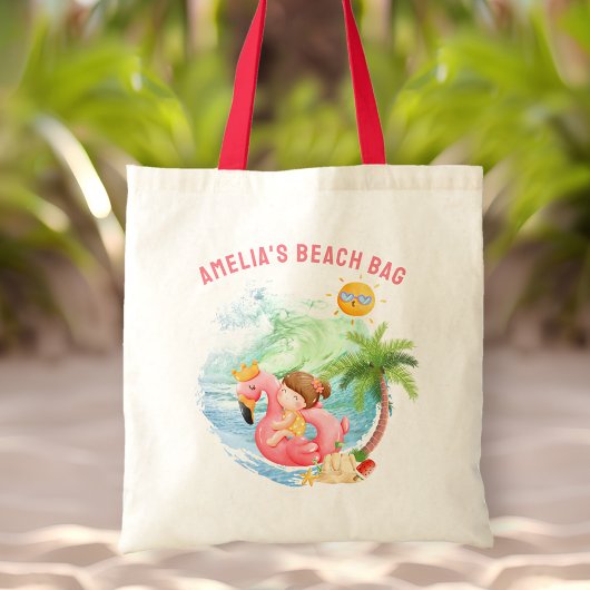 Kute Swimming Beach Name Girl Tote Bag