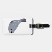 Kute Swimming Cartoon Harbour Seal Bagagelabel (Voorkant horizontaal)