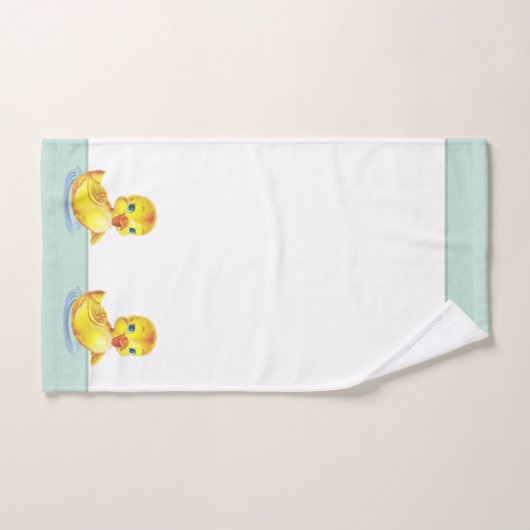 Kute Swimming Ducklings on Light Blue & White Bath Bad Handdoek (Handdoek)