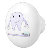 Kute tand en tandenborstel keramische knop (Rechts)