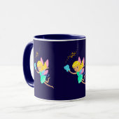 Kute tand-flare vliegen met een tand en sterren. mok (Voorkant links)