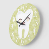 Kute tand - groene wandklok (Hoek)