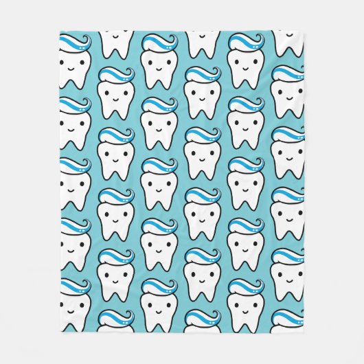 Kute tand met tandpasta Patroon Fleece Deken (Voorkant)