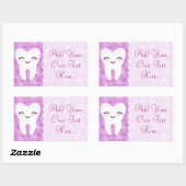 Kute tand - Paarse aangepaste tekst Stickers (Vel)