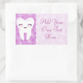 Kute tand - Paarse aangepaste tekst Stickers (Tas)