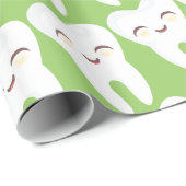 Kute tand - Patroon op groen omslagpapier Cadeaupapier (Rol Hoek)