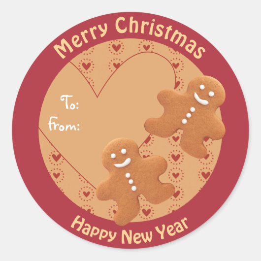 Kute tandbrood mannen tot Kerstmis CC0258 Ronde Sticker (Voorkant)