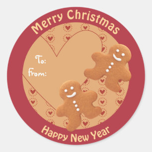 Kute tandbrood mannen tot Kerstmis CC0258 Ronde Sticker