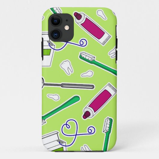 Kute tandheelkundige liefhebber Groen Paars Case-Mate iPhone Case (Achterkant)