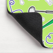 Kute tandheelkundige liefhebber Groen Paars Muismat (Hoek)