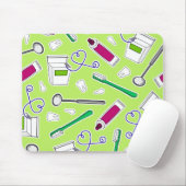 Kute tandheelkundige liefhebber Groen Paars Muismat (Met muis)