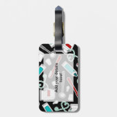 Kute tandheelkundige printer Afdrukken zwart Bagagelabel (Achterkant verticaal)