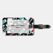 Kute tandheelkundige printer Afdrukken zwart Bagagelabel (Achterkant horizontaal)