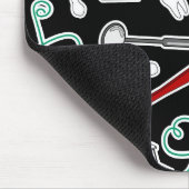 Kute tandheelkundige printer Afdrukken zwart Muismat (Hoek)