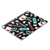 Kute tandheelkundige printer Afdrukken zwart Notitieboek (Linkerzijde)