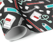 Kute tandheelkundige/tandheelkundige wasmachine cadeaupapier (Rol Hoek)