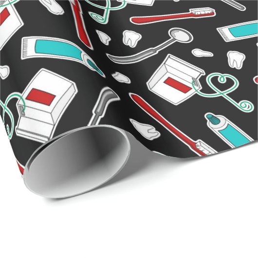 Kute tandheelkundige/tandheelkundige wasmachine cadeaupapier (Rol Hoek)