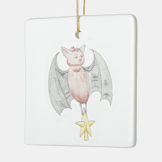Kute tas met kerstster keramisch ornament (Links)