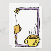 Kute  Tea Party / 's middags High Tea Kaart (Voorkant / Achterkant)