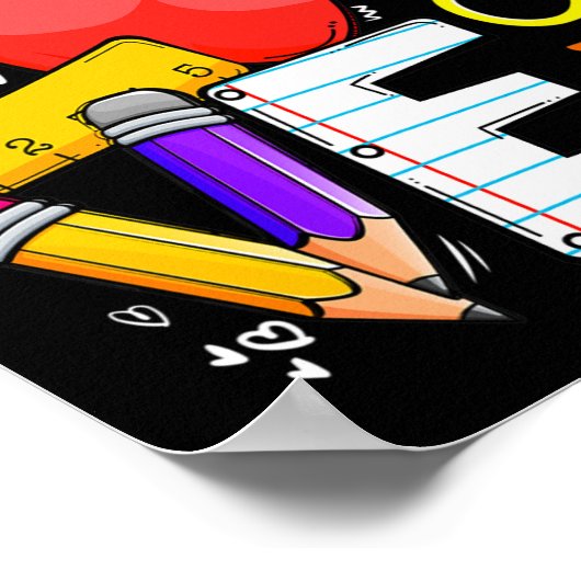 Kute Teach Love and Inspire Mannen Women Teacher Poster (Hoek)