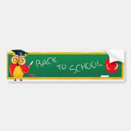 Kute Teaching Owl & Apple Back to School Bumpersticker