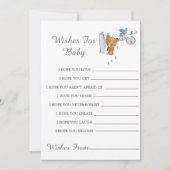 Kute Teddy Bear Clothes Line Wishes for Baby Kaart (Voorkant)