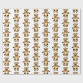 Kute Teddy Bear Drawing Pattern Kinder Cadeaupapier (Vlak)