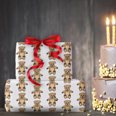 Kute Teddy Bear Drawing Pattern Kinder Cadeaupapier