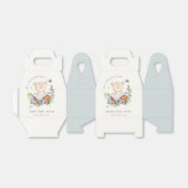 Kute Teddy Bear in Flower Basket Blue Baby shower Bedankdoosjes (Uitgevouwen)