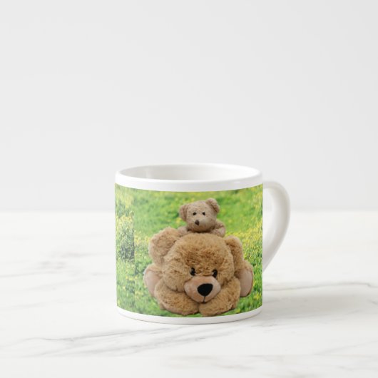 Kute Teddy bears in een weide Espresso Kop (Voorkant rechts)